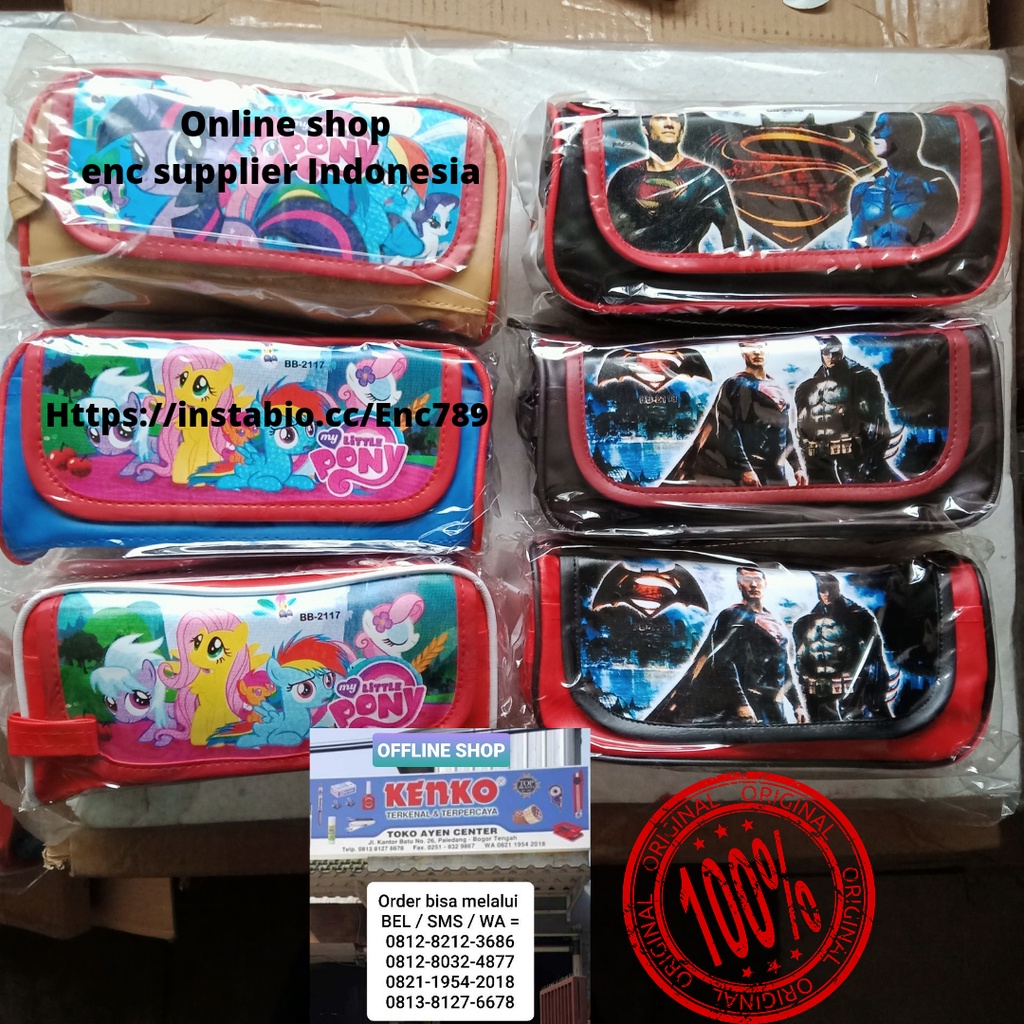 

1 buah kotak tempat pensil bb2117 kain fancy BB-2117 motif karakter disney bb 2117 per pcs - enc.sup