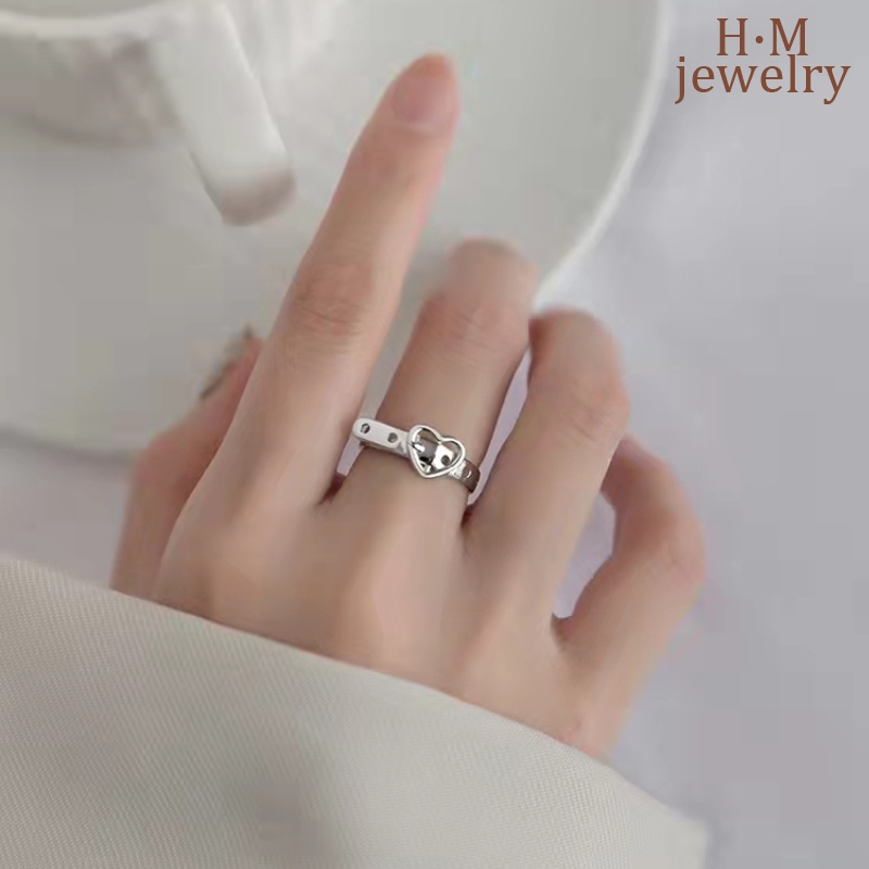 Cincin Bahan S925 Silver Bentuk Hati