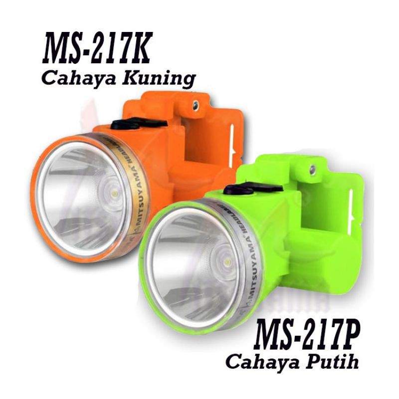 Senter Kepala MS-217P 20W Ori Water Resistant 30 Meter - Headlamp Diving 20 Watt Mitsuyama MS 217P