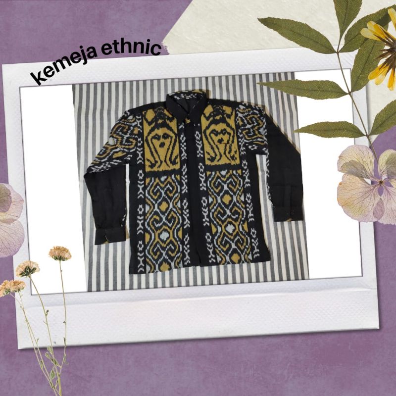 kemeja tenun - kemeja pria - kemeja lengan panjang - kemeja etnik - baju tenun pria - baju tenun