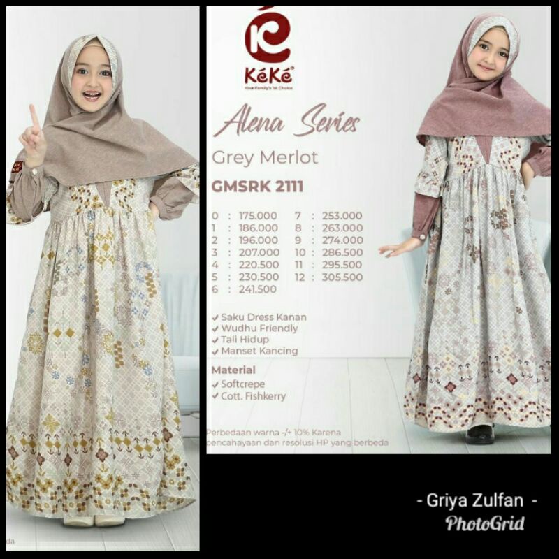 GAMIS ANAK KEKE - ALENA SERIES