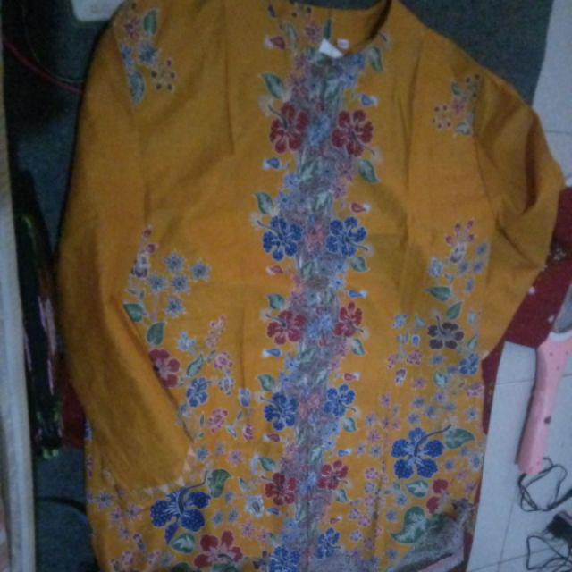 Aserehe Zigzag Tunik Jumbo Batik Mataraman Sogan Camaline Seragam Kantor Kerja Xxl Ld 132