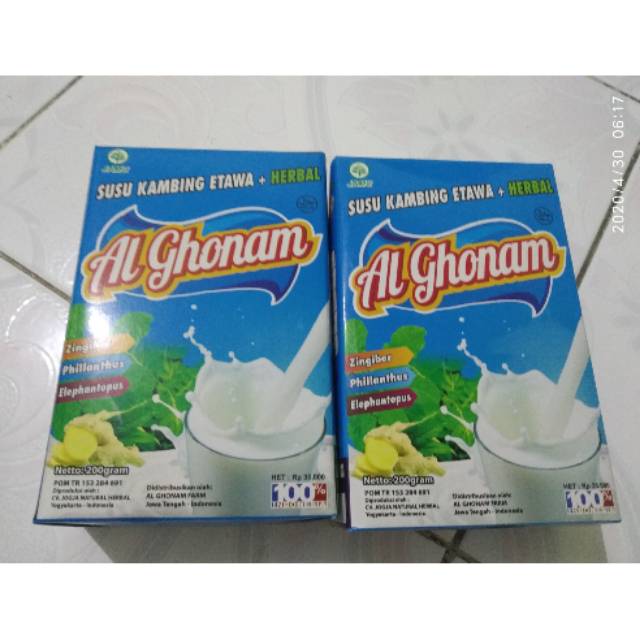 

AL GHONAM Susu kambing etawa plus herbal jahe mint meniran tapak limau Alghonam bubuk 200 gram setara GOMAR skygoatS murah grosir promo cod