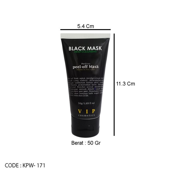 [COD] VIP Cosmetics Black Mask Deep Cleansing dengan Charcoal Powder Membantu Mencerahkan Wajah Kusam - BPOM 50 Gram