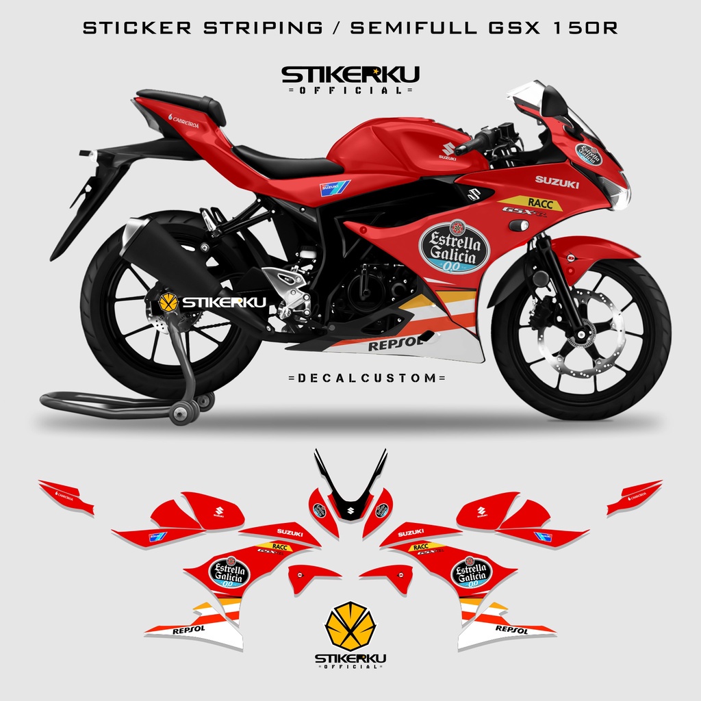 DECAL STRIPING GSX R150 / DECAL STIKER SUZUKI GSX 150 R / STIKER SEMI FULL BODY GSX R 150 / STOCK DE