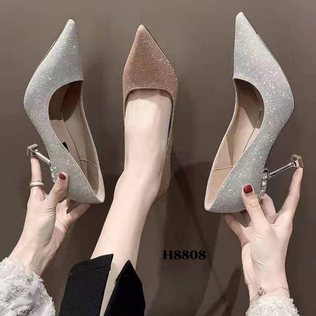 PRF SEPATU HEELS STILETTO DIAMOND KOREA WANITA H8808