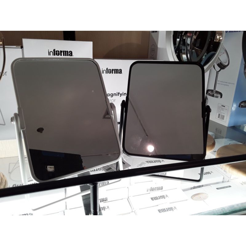 HOME DECORE-MAGNIFYING MIRROR 2X/CERMIN RIAS MEJA PEMBESAR 2X-HITAM,PUTIH