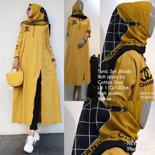Tunik set jilbab ori shr
