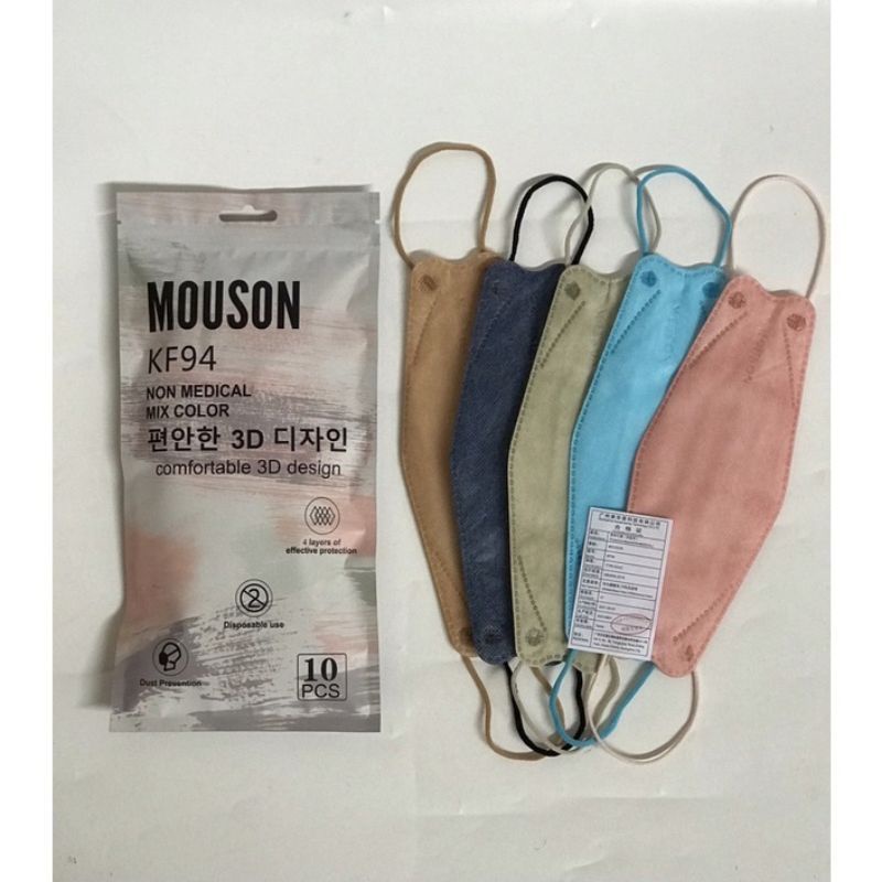 Mouson Mask-Masker KF94 Mouson Mix 5 Warna Kemenkes isi 10pcs