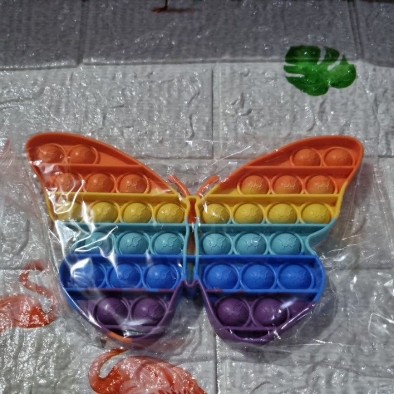 POP IT FIDGET TOY / POP IT PREMIUM ADA EMBOSSNYA / POP IT MURAH / POP IT FIDGET TOYS-Kupu rainbow
