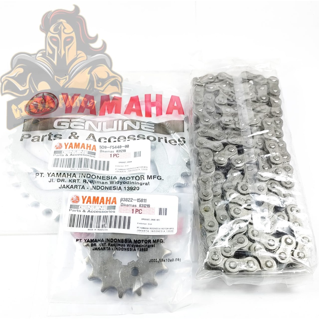 GEAR SET + RANTAI YAMAHA 5D9 KUALITAS ORIGINAL VEGA ZR 5D9 JUPITER Z NEW ROBOT YAMAHA depan bel