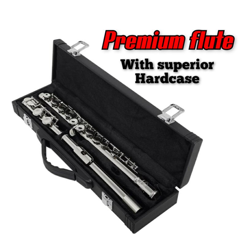 flute moresky bahan nickel 16 hole keys C with hardcase premium
