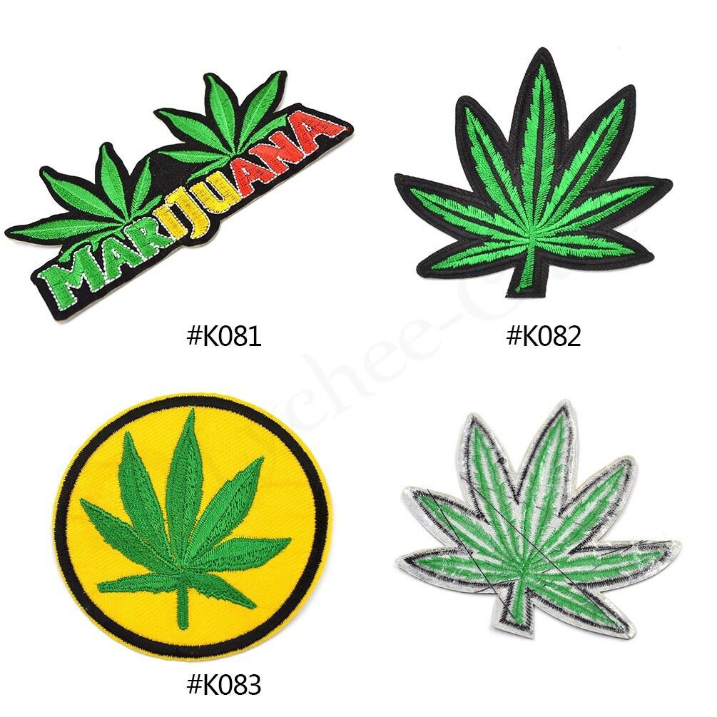 Badge Bordir Patch Motif Ganja Marijuana Model Retro Dengan Cara Pasang Di Setrika Jahit Shopee Indonesia