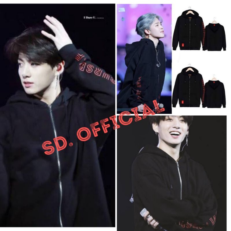 Jaket Zipper BTS Jungkook Jimin Loveyourself Concert.