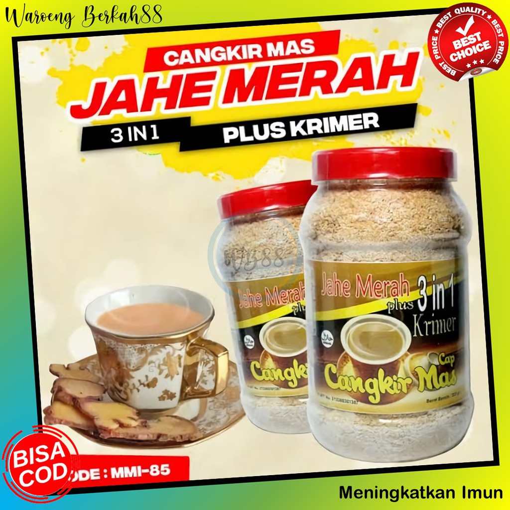 

Jahe Merah Bubuk Murni 3 in 1 Plus Krimer Cap Cangkir Mas