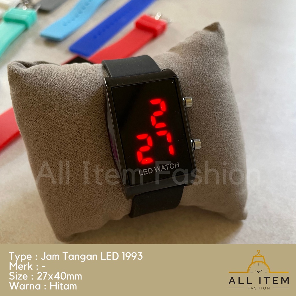 COD✅ Jam Tangan Digital LED 1993 Rubber Electronic Fashion Pria Wanita /Jam Kotak / Watches