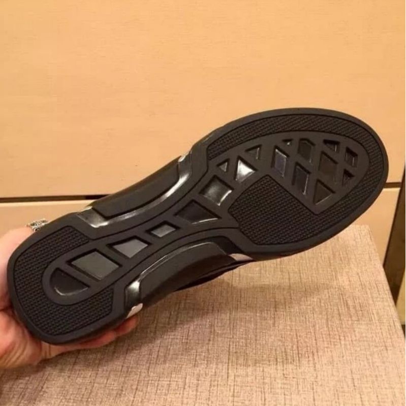 Sepatu lv sneaker mirror quality hitam kulit asli lou is vuitton pria