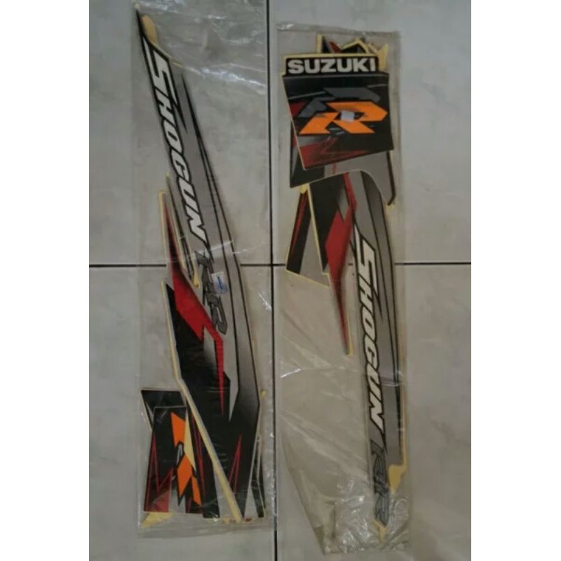 lis body striping stiker suzuki shogun FL 125 RR new robot abu abu hitam