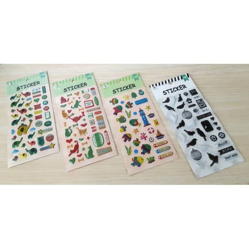 

Stiker Sticker animal binatang ikan kucing gajah burung, sticker scrapbook, dekorasi