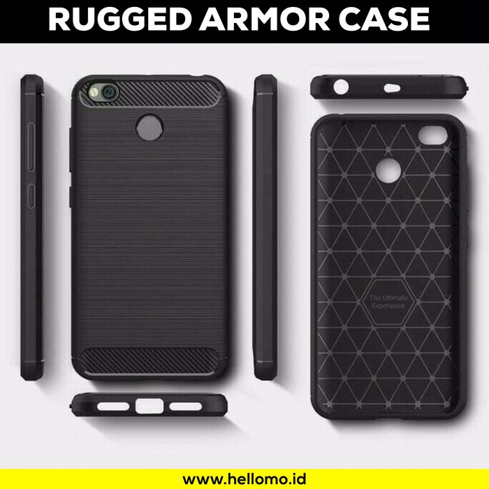 Carbon Case Ipaky / Rugged Armor Case Samsung A9 J2 CORE J2 PRO 2018 - Hitam