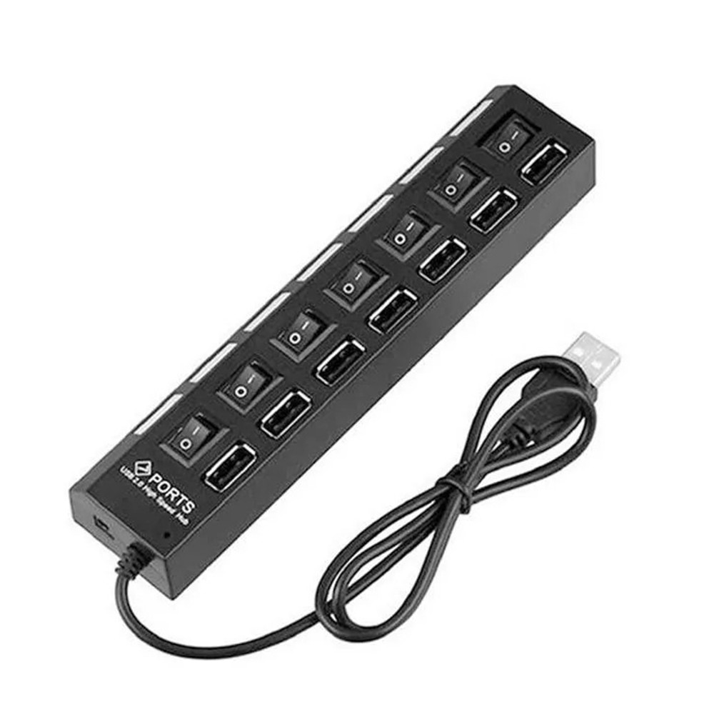 USB 2.0 HUB 7 Port Saklar Switch On Off LED