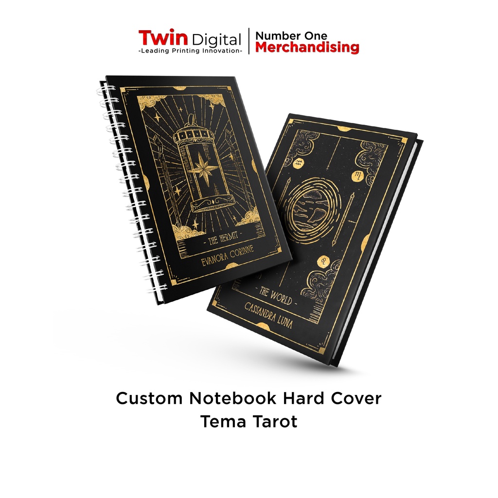 

Twindigital Cetak Buku Catatan Hard Cover Tema Tarot Buku Tulis Agenda Diary - Custom Notebook Tarot Edition
