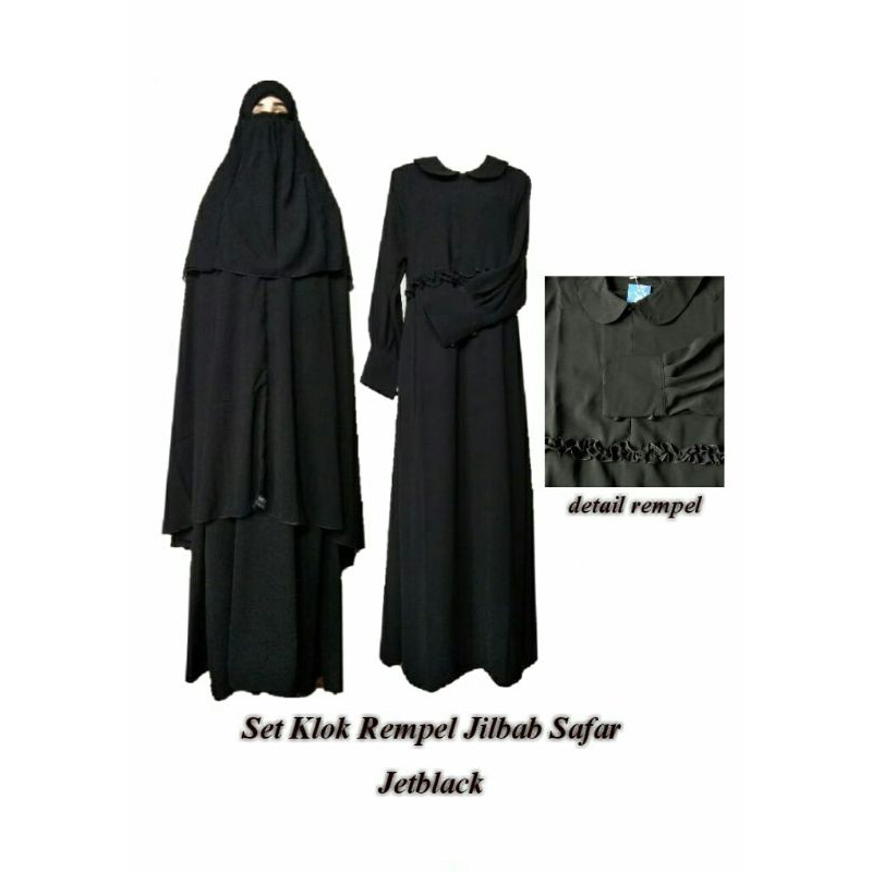 Set Jubah Klok Jilbab Cadar Rit Safar