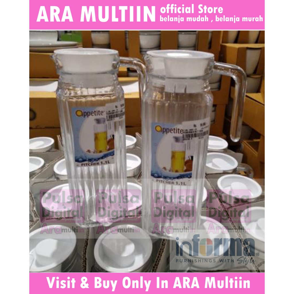 INFORMA PITCHER RENATA / TEMPAT MINUM / TEKO KACA MURAH / WATER JUG / TEMPAR AIR MINUM KACA