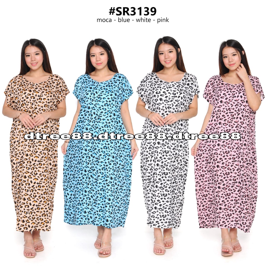 Dtree . Daster rayon jumbo resleting depan motif Leopard / daster jumbo busui Ld 120 cm