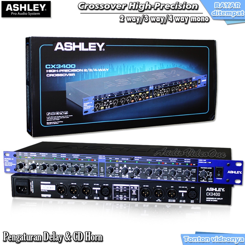 Crossover Ashley CX3400 With Limiters Stereo 2 Way 3 Way Mono 4 Way Super X Pro Original Crosover 4 
