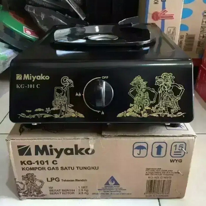 Miyako KG-101C-WYG Kompor Gas 1 Tungku FREE Paket Miyako Selang Gas Meter
