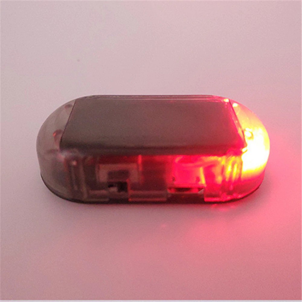 Mobil Solar Power Led Palsu Dummy Alarm Peringatan Keamanan Anti-Theft Flashing Light