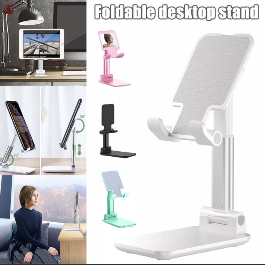 Standing Hp PREMIUM Foldable di atas Meja / Folding Desktop / Stand Phone Handphone Dudukan Hape
