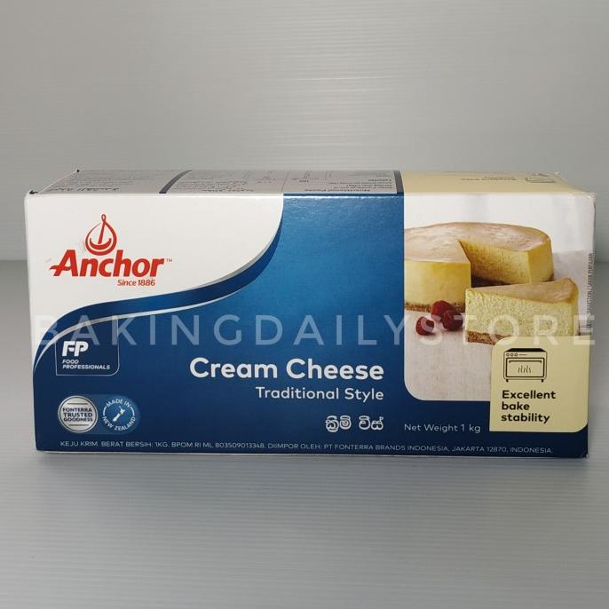 

(BISA COD) ANCHOR CREAM CHEESE 1KG/ CREAM CHEESE / KRIM KEJU UKURAN 1 KG