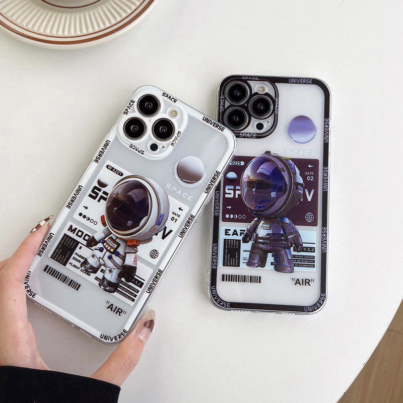 Fashion Space Astronaut Soft Case iP iPhone 11 12 13 Pro Max 6 6S 7 8 + Plus X XR SE 2020 XS Max Casing