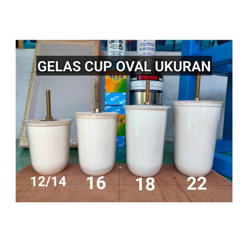 MOLDING GELAS CUP OVAL UKURAN 12/14 ,16 , 18 & 22