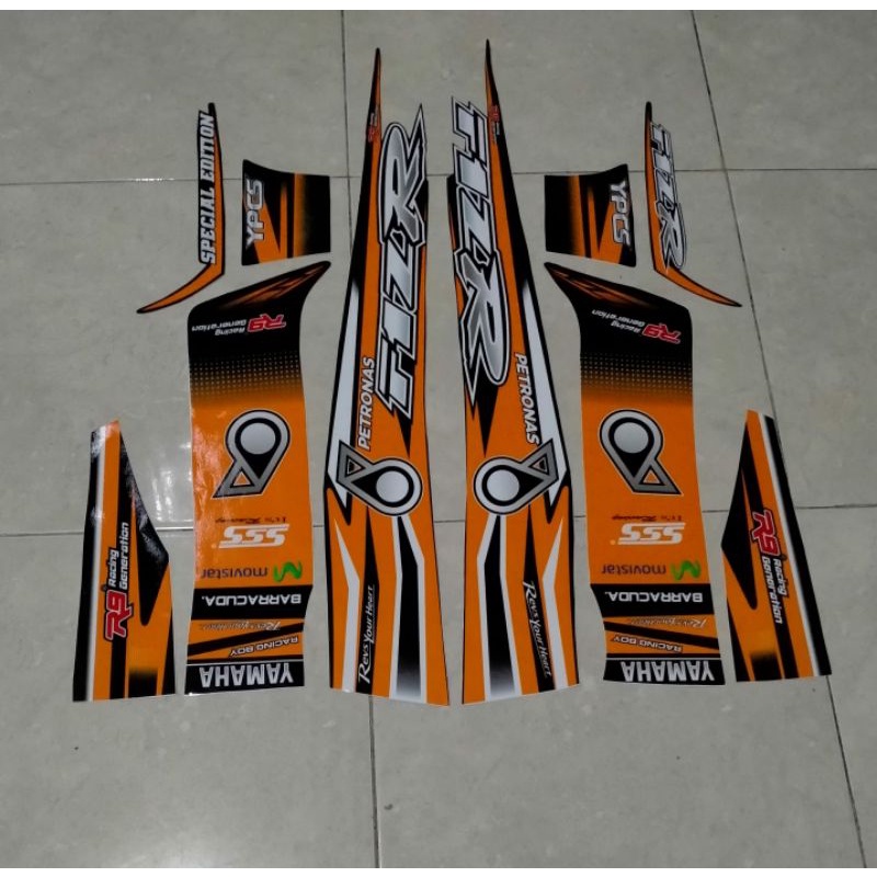 STRIPING STIKER LIS BODY MOTOR YAMAHA FIZ R PETRONAS VARIASI ORANGE THAILOK