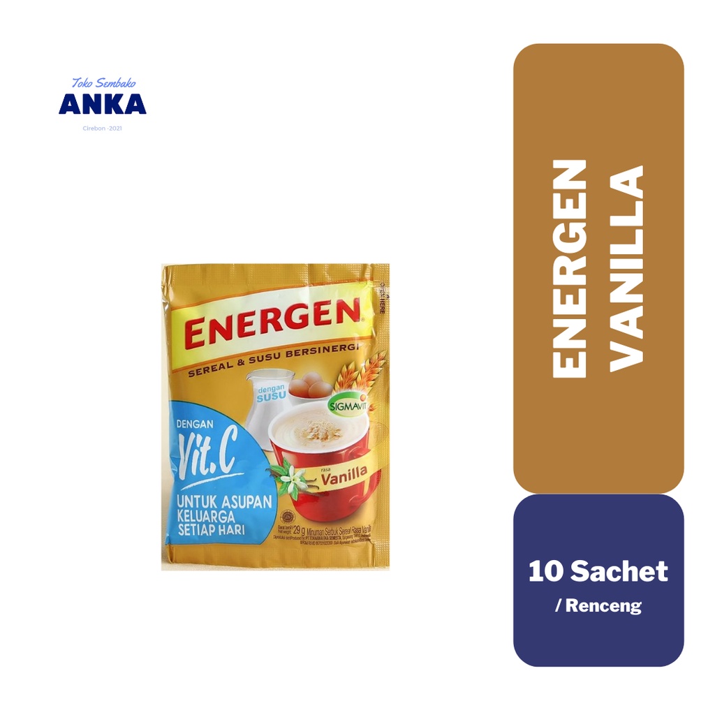 

Energen Sereal Susu Vanilla Sachet 10 x 32gram (HARGA UNTUK 1 RENTENG)