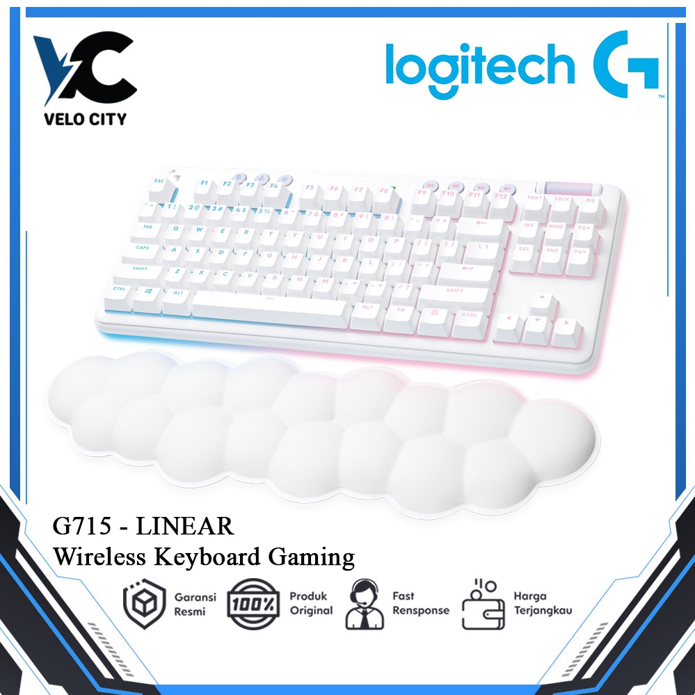 Logitech G715 Keyboard Gaming Wireless Bluetooth TKL RGB-Linear