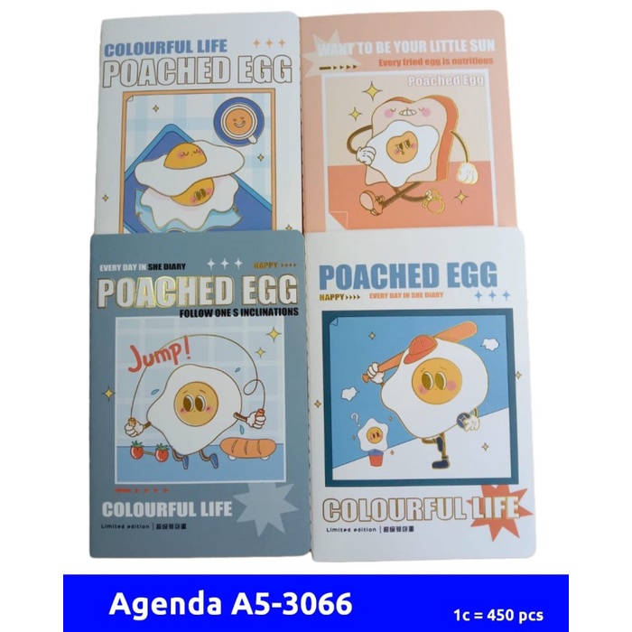 

A5-3066 Agenda/Diary Notebook Poached Eeg (pcs)