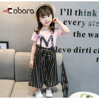 BOBORA Setelan Kaos  T Shirt Bayi  Anak Perempuan Lengan 