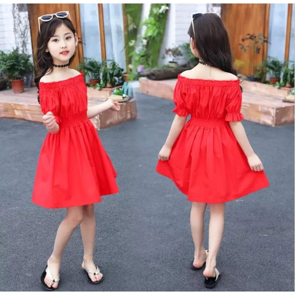 INV - DRESS ANAK KOREA SABRINA ANLYN / BLACK / NAVY / MERAH/UMUR 7-10 TH/KOREA/TERBARU/BANGKOK