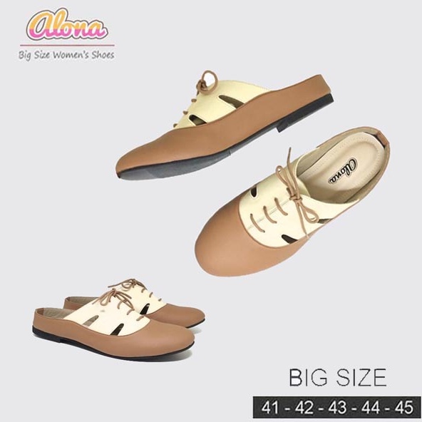 BIG SIZE 41-42-43-44-45 Sepatu Wanita Flat Bustong Model selop Tali Variasi Sepatu casual wanita Bus