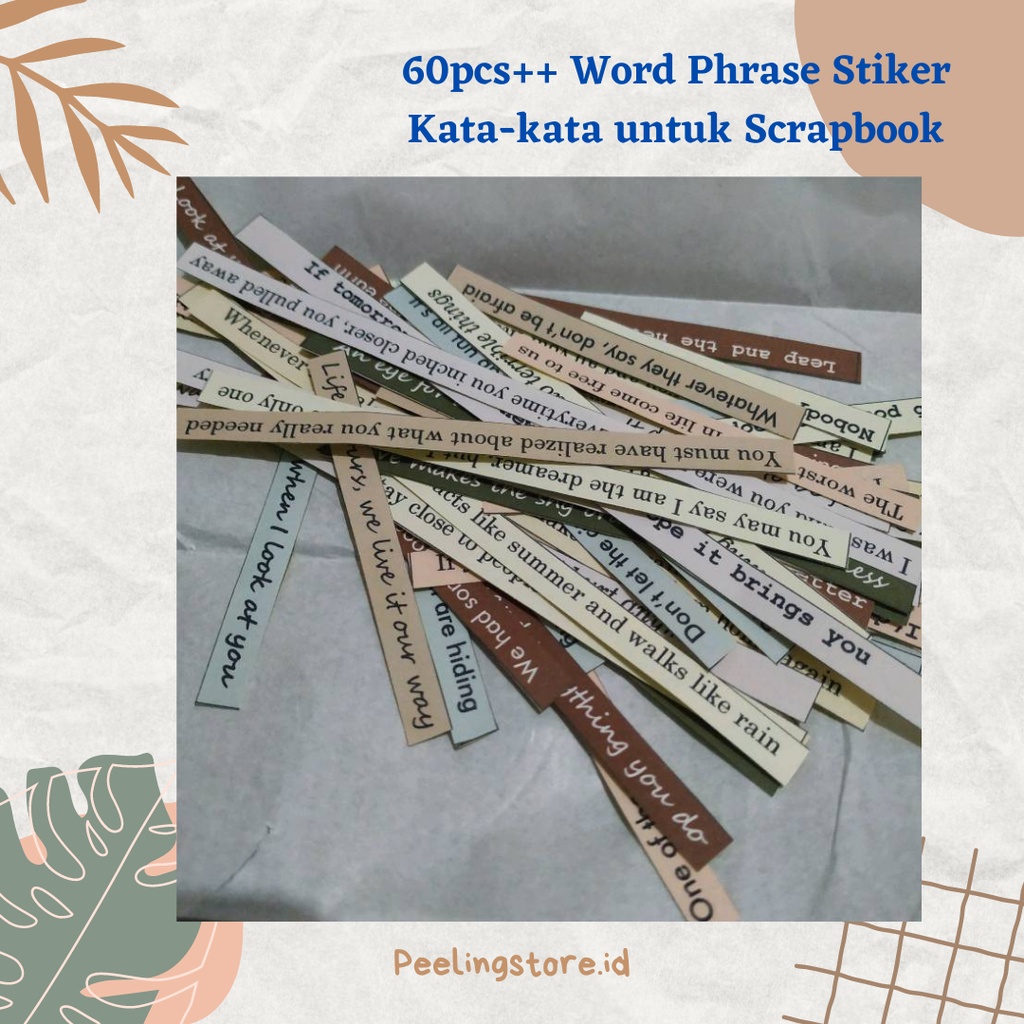 

60pcs++ Word Phrase Stiker Kata-kata untuk Scrapbook