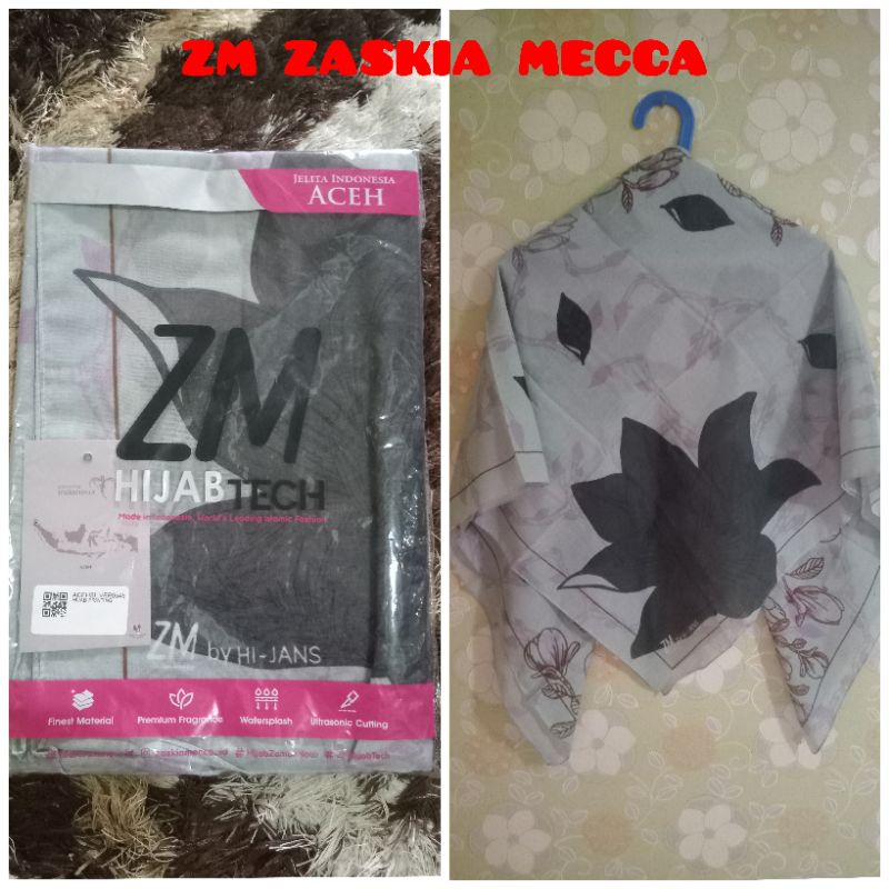 ZM Zaskia Mecca - Aceh Silver Kerudung Segi Empat Watersplash Termurah