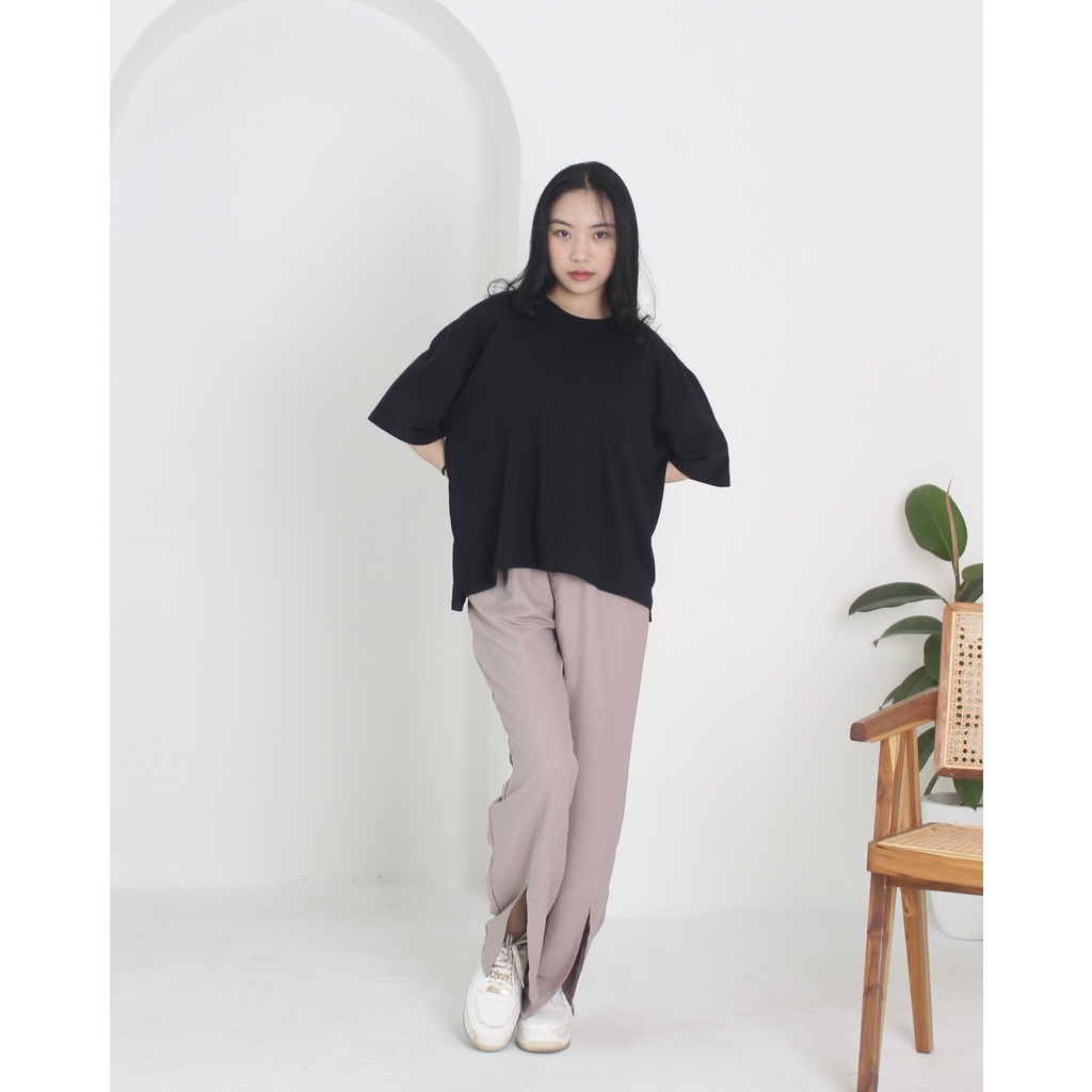 Hollingberry - Yuna Slit Pants Celana Wanita