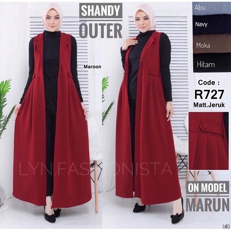 LYNFASHIONISTA-LONG CARDIGAN PANJANG/OUTER CARDIGAN WANITA MUSLIM PREMIUM/SHANDY