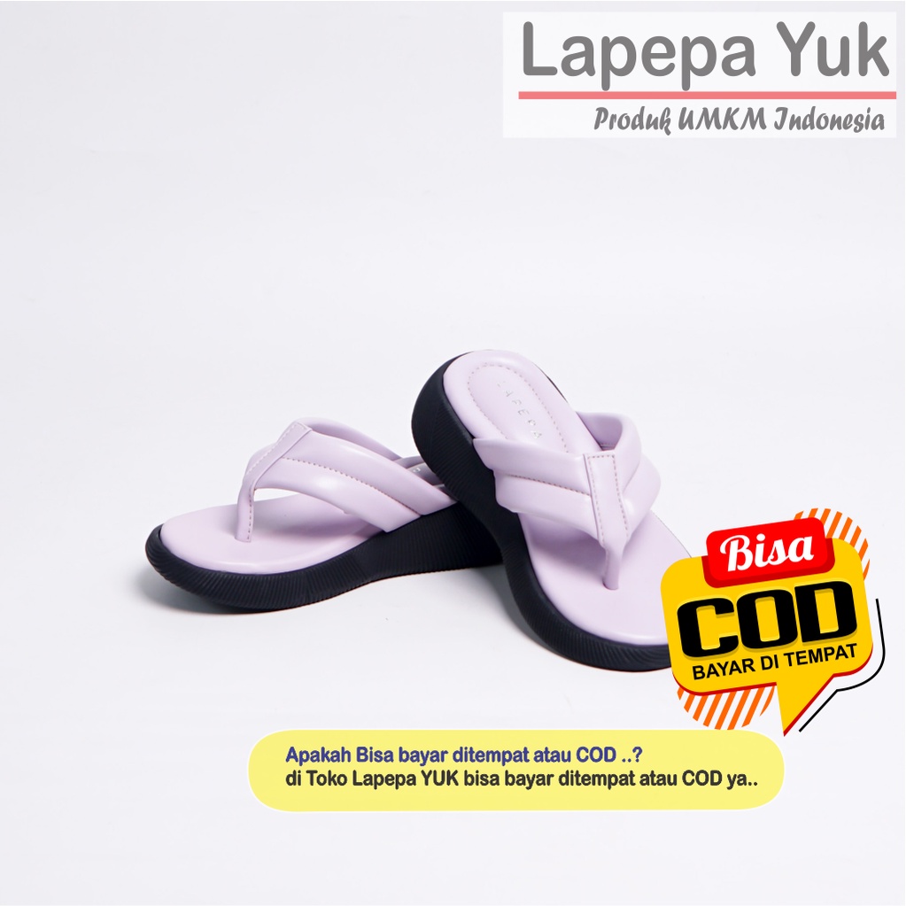 LAPEPA YUK - Sandal Platform Anak Perempuan Usia 2 sampai 10 Tahun ZELDA KIDS Sendal Anak cewek Wedges Wanita Empuk Model Jepit Japit Warna LILAC Ungu Soft Lucu Cantik cewe Slop Usia Umur 3 4 5 6 7 8 9 thn Tahun Premium Ori Original Mall Official Store