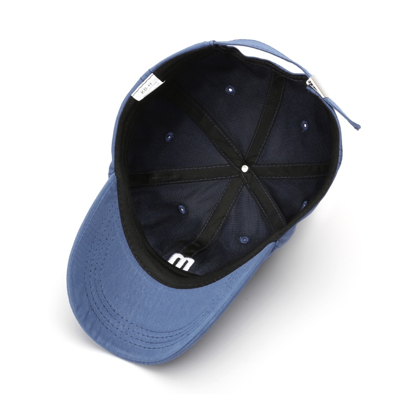 HATSAVENUE-085 Topi Baseball Unisex Pria/Wanita Bahan Lembut Top M Huruf Pure Fashion Topi Simple Katun Warna Nyaman