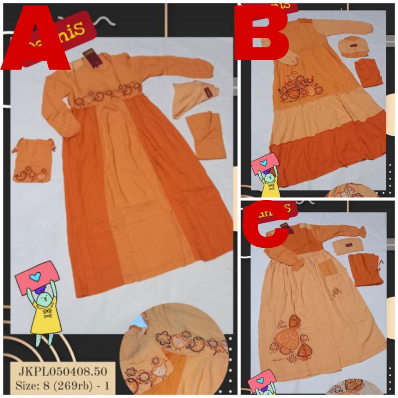 Sale Dannis 50% / Jubah dannis SIZE 8 / Gamis rayon / baju muslim anak perempuan / dannis diskon / b
